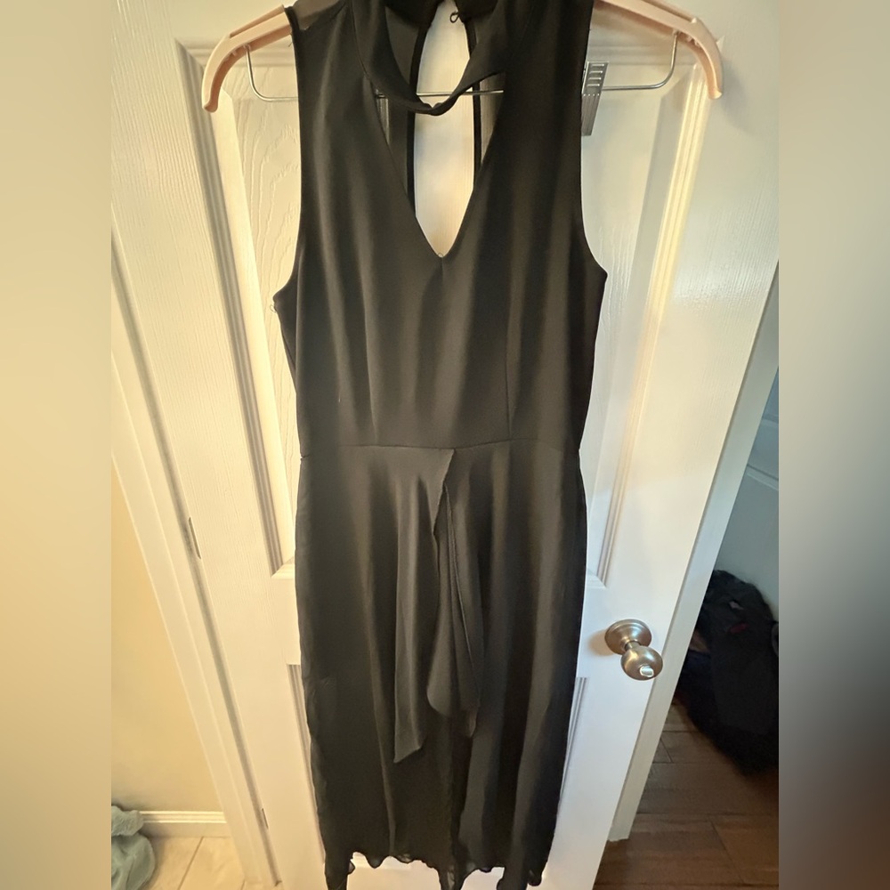 Black Romper with sheer skirt